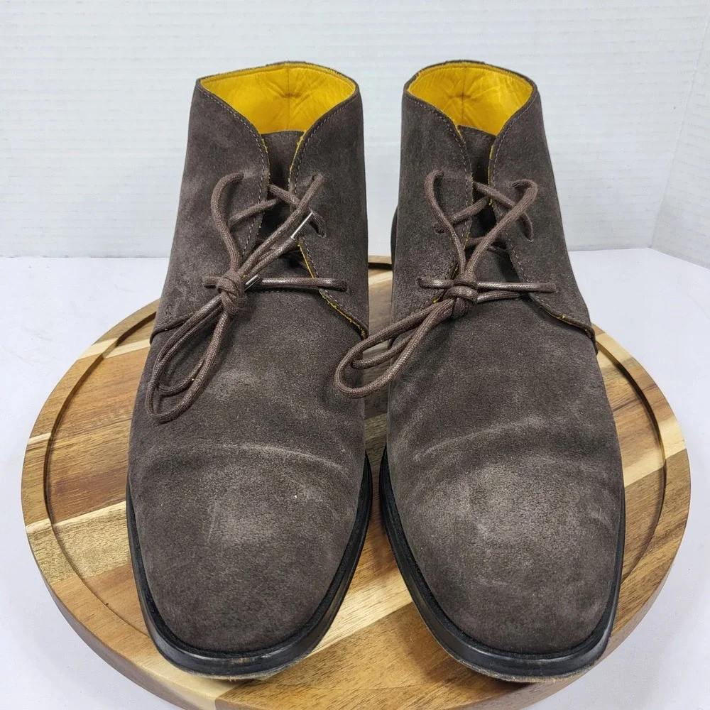 Undandy 304359 Dark Brown Suede Chukka Boots Yellow Lining Mens EU 40 Portugal